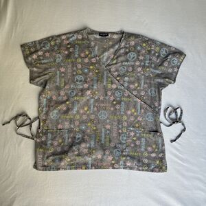 Absolute Gray "Pride Peace Freedom" Scrub Top Size 2XL Box 4